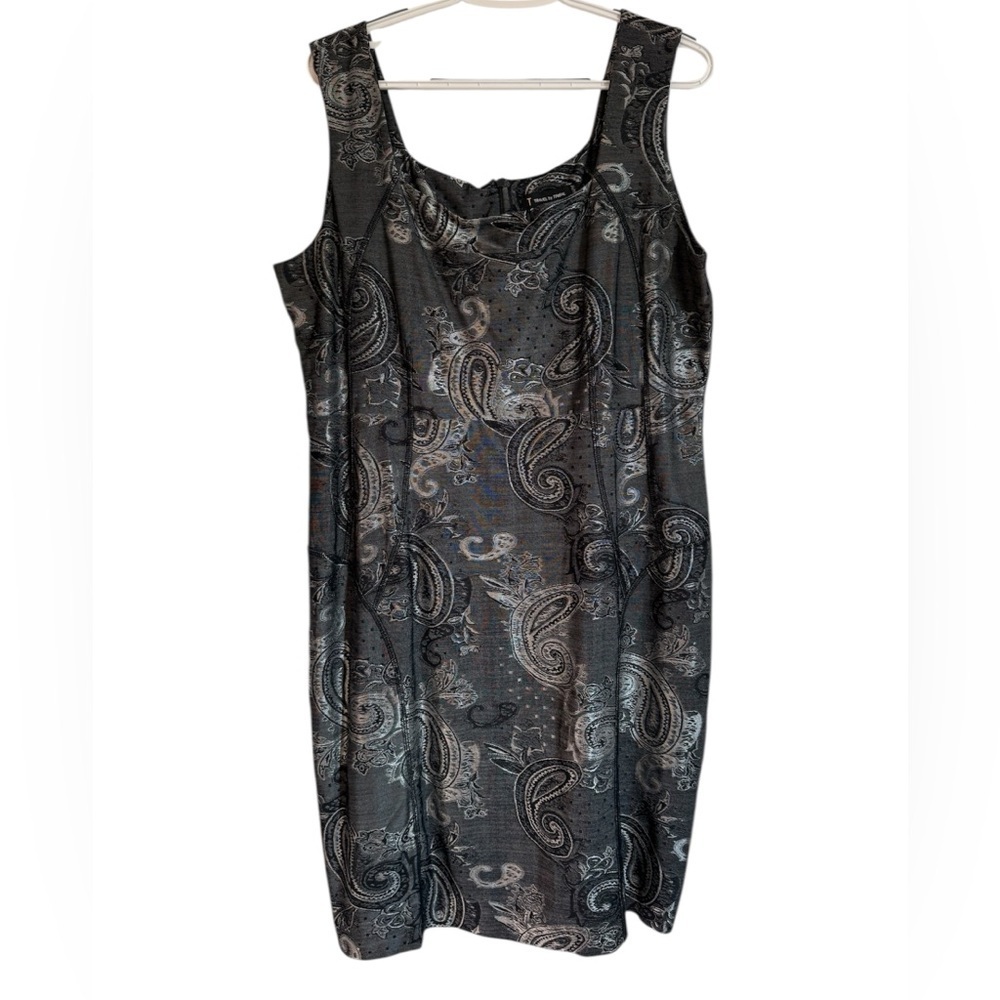 Tribal Black and Gray Paisley Midi Dress